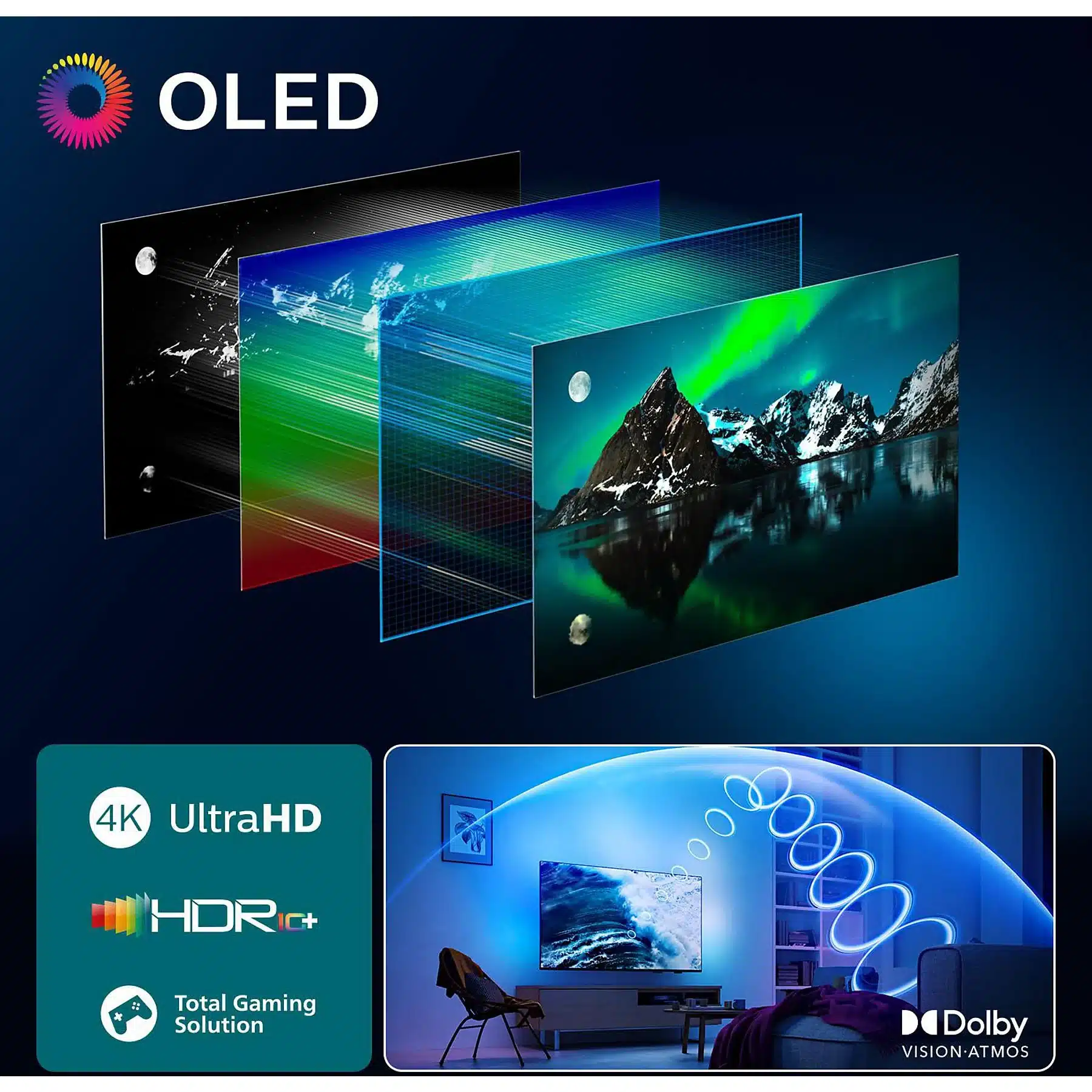 PHILIPS 55OLED760/12 OLED Ambilight TV (piatto, 55 Zoll / 139 cm, UHD 4K, SMART TV, Ambilight) – Bild 2
